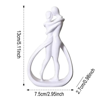 Abstract Embrace Sculpture - Modern Resin Couple Statue for Romantic Home Decor & Anniversary Gifts | The Couple Corner