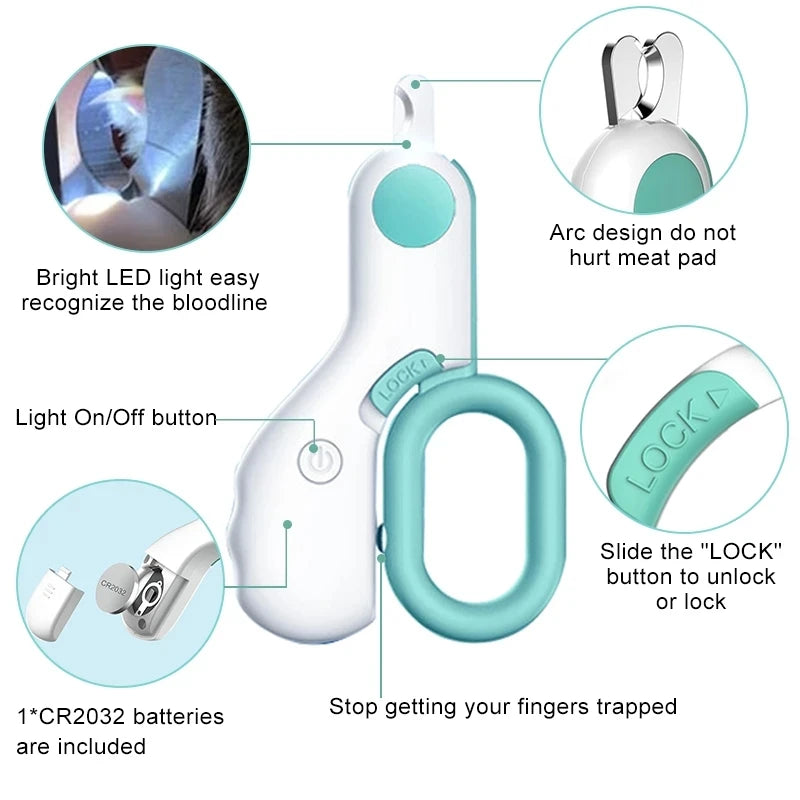 LED Light Cat and Dog Nail Clipper