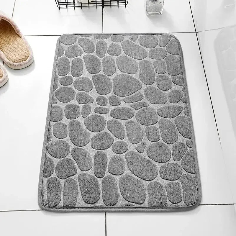 Pebble Bath Mat - Memory Foam Spa Rug for Couples' Shared Bathroom | The Couple Corner