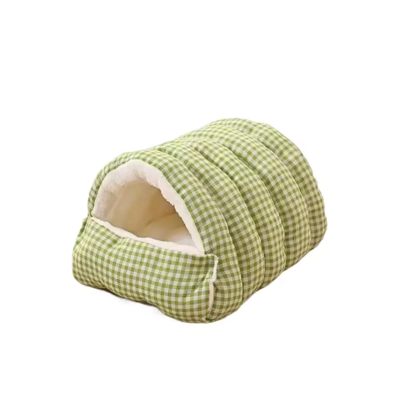 Closed Pet Bed with Removable Cover - Four Seasons Warm Plaid Bed for Cats & Dogs | Pet Bed The Couple Corner