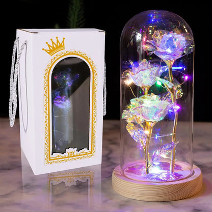 Eternal Rose with LED Light in Acrylic Cover - Valentine's & Anniversary Gift - | The Couple Corner
