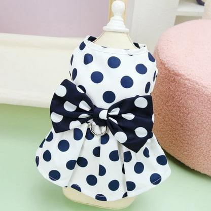 Summer Bow Knot Dog Dress - Fashionable Puppy Princess Skirt