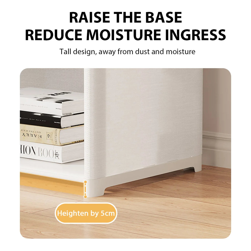 Wardrobe Organizer - 5-Tier Dustproof Storage Cabinet with Curtain for Shared Closet Harmony