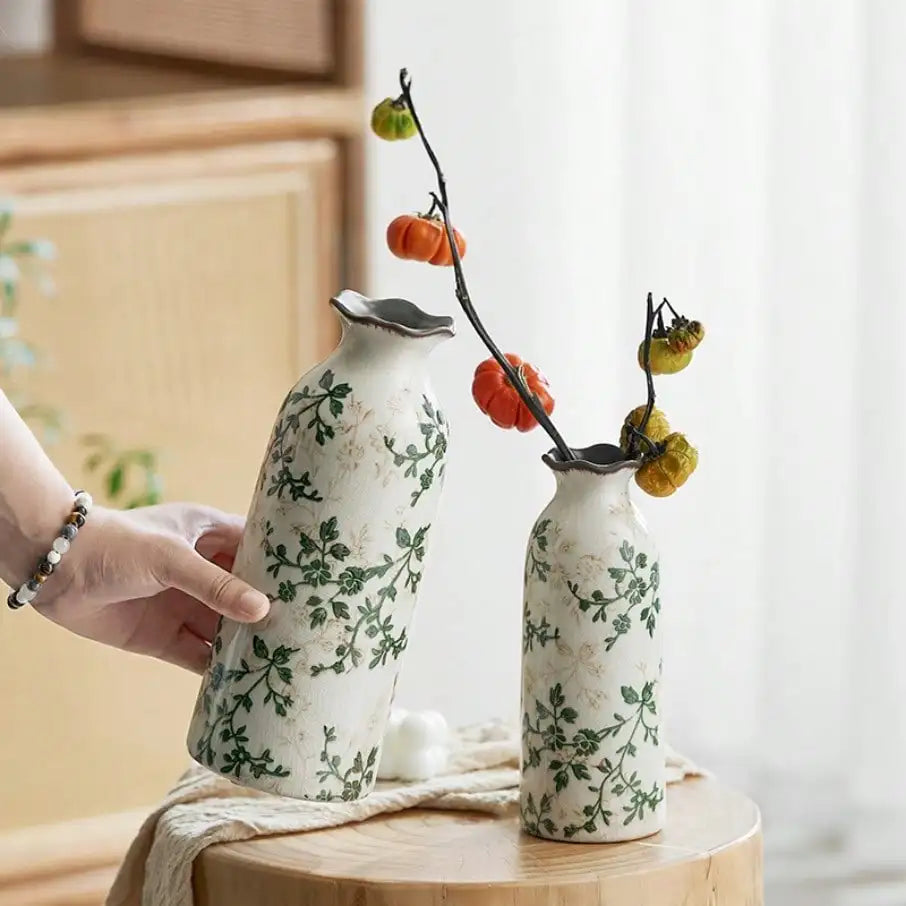 Crackle Ceramic Vase - Elegant Hydroponic Planter for Couples' Home Decor | Home Decor The Couple Corner