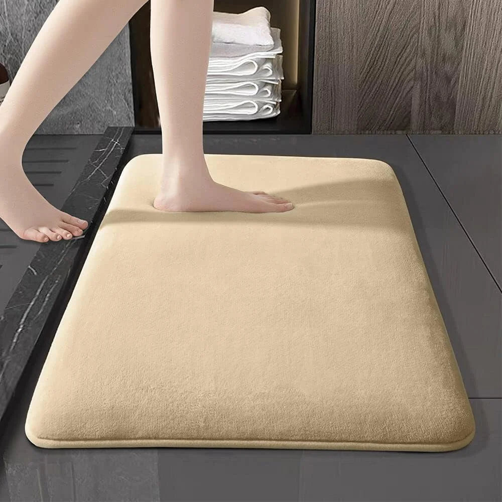 Couples' Spa Bath Mat - Luxury Coral Velvet Floor Mat for Shared Bathroom Safety & Morning Rituals