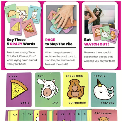 Taco Cat Goat Cheese Pizza Card Game Quick Competitive Family Night Game | The Couple Corner
