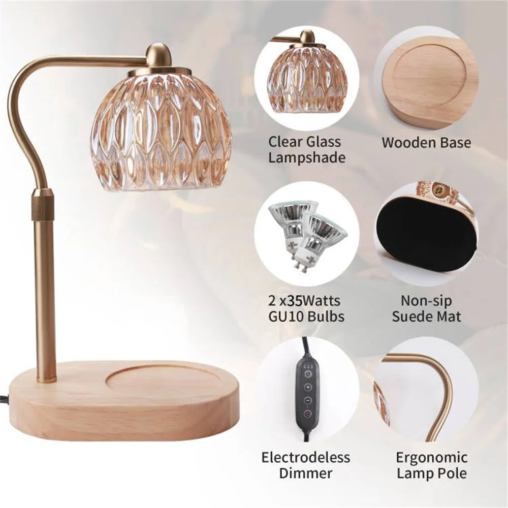 Romantic Candle Warmer Lamp for Couples - Adjustable Height with Timer & Dimmer for Bedroom Ambiance & Safe Flameless Nights | The Couple Corner