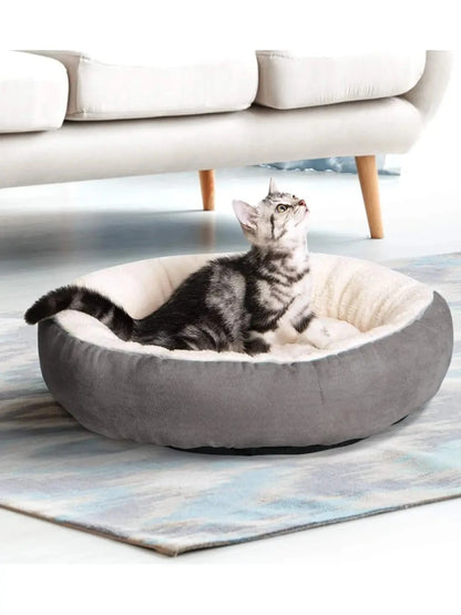 Cozy Cat Bed - Anti-Slip Round Donut Cushion