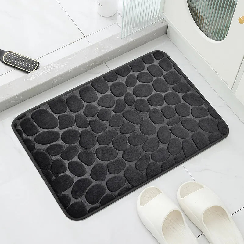 Couples' Spa Experience Mat - Anti-Slip Cobblestone Floor Mat for Shared Bathroom Safety & Relaxation