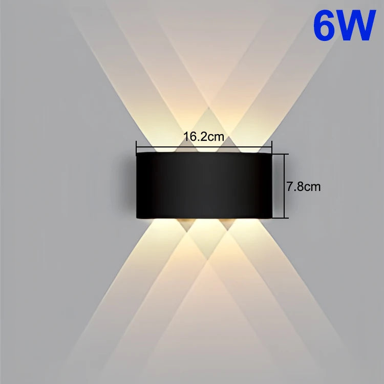 Romantic Up & Down Wall Lamp - Waterproof LED Mood Lighting for Couples' Bedroom, Balcony & Outdoor Spaces