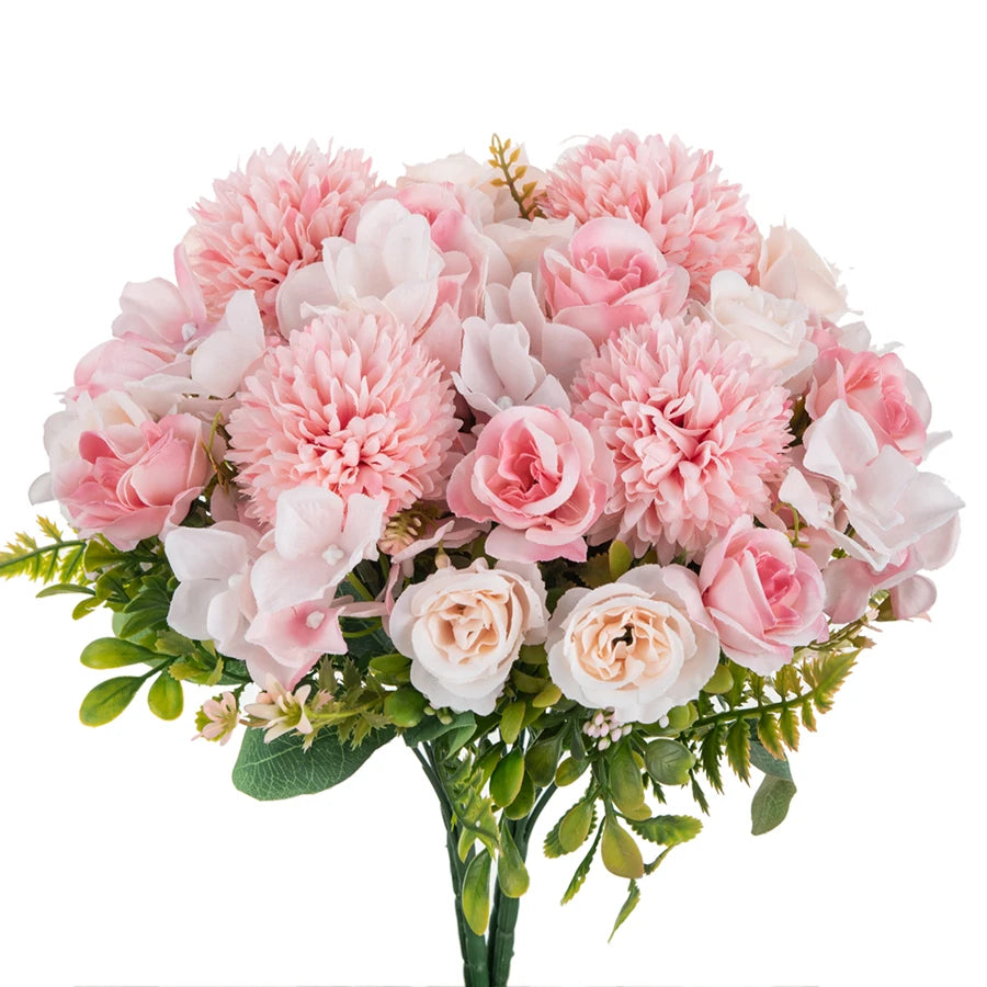 Silk Rose & Chrysanthemum Bouquet - Wedding & Valentine's Decor - | The Couple Corner