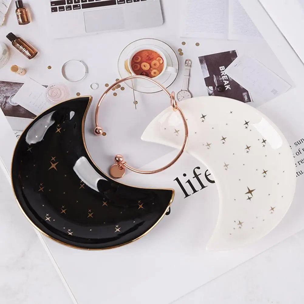 Moon Jewelry Dish - Modern Nordic Ceramic Trinket Tray