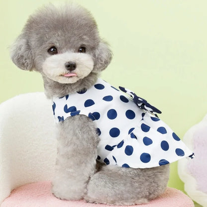 Summer Bow Knot Dog Dress - Fashionable Puppy Princess Skirt