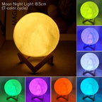 Realistic Moon Lamp for Couples - 3D Printed Starry Night Light for Bedroom Romance & Decor