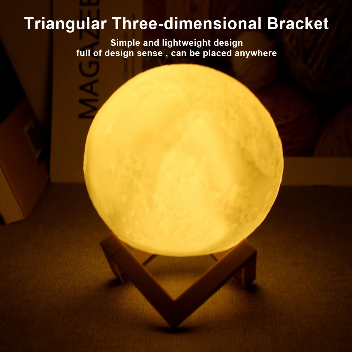 Realistic Moon Lamp for Couples - 3D Printed Starry Night Light for Bedroom Romance & Decor