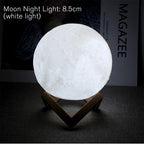 Realistic Moon Lamp for Couples - 3D Printed Starry Night Light for Bedroom Romance & Decor