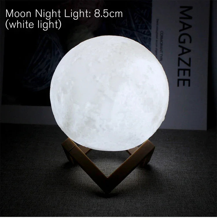 Realistic Moon Lamp for Couples - 3D Printed Starry Night Light for Bedroom Romance & Decor | The Couple Corner
