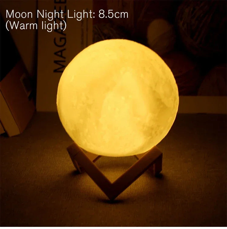 Realistic Moon Lamp for Couples - 3D Printed Starry Night Light for Bedroom Romance & Decor | The Couple Corner