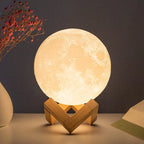 Realistic Moon Lamp for Couples - 3D Printed Starry Night Light for Bedroom Romance & Decor