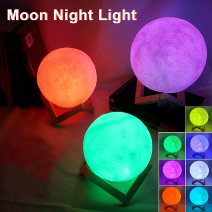 Realistic Moon Lamp for Couples - 3D Printed Starry Night Light for Bedroom Romance & Decor | The Couple Corner