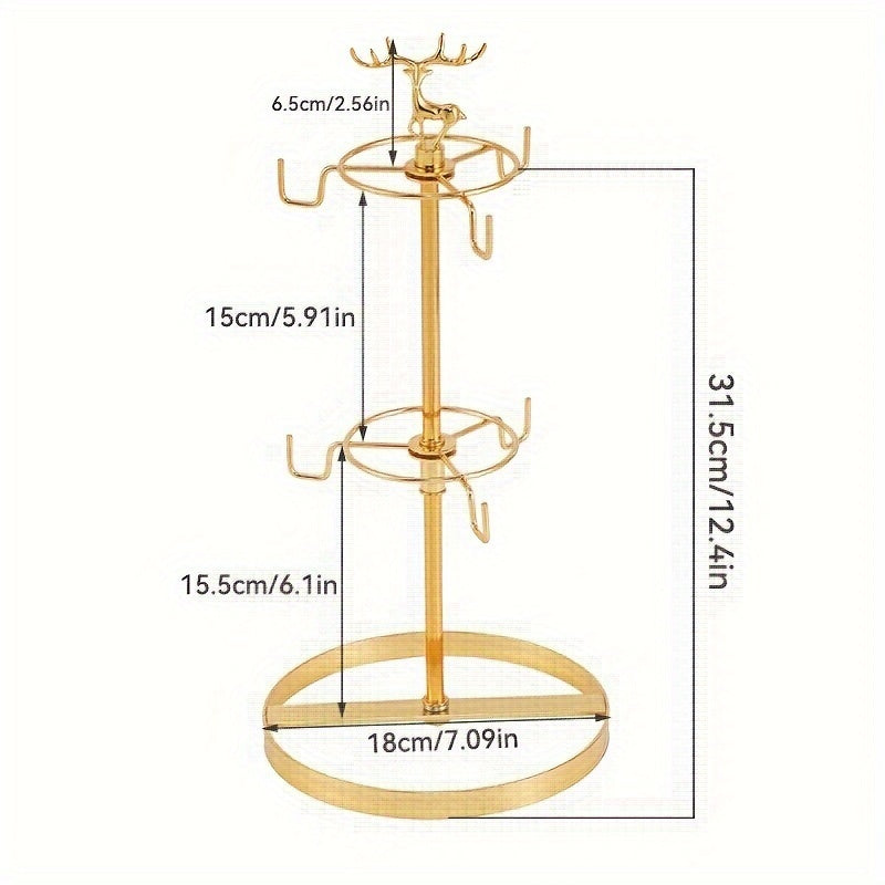 Couples Mug Display Rack - Vertical Double-Layer Holder for Shared Coffee Stations & Relationship Rituals
