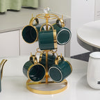 Couples Mug Display Rack - Vertical Double-Layer Holder for Shared Coffee Stations & Relationship Rituals