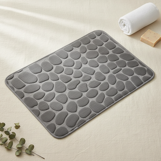 Cobblestone Bath Mat - Memory Foam Spa Mat for Couples' Shared Bathroom - | The Couple Corner