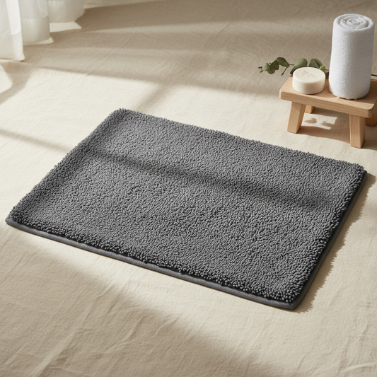 Coral Velvet Bath Mat - Plush Non-Slip Rug for Couples' Shared Bathroom - | The Couple Corner