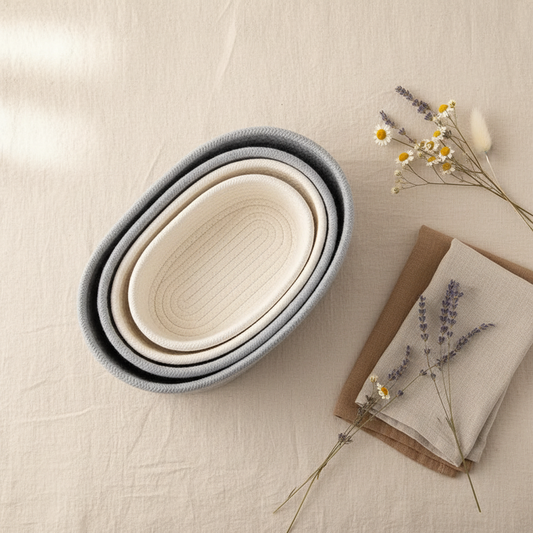 Cotton Rope Storage Baskets - 3-Size Woven Organizer Set for Couples' Home - | The Couple Corner