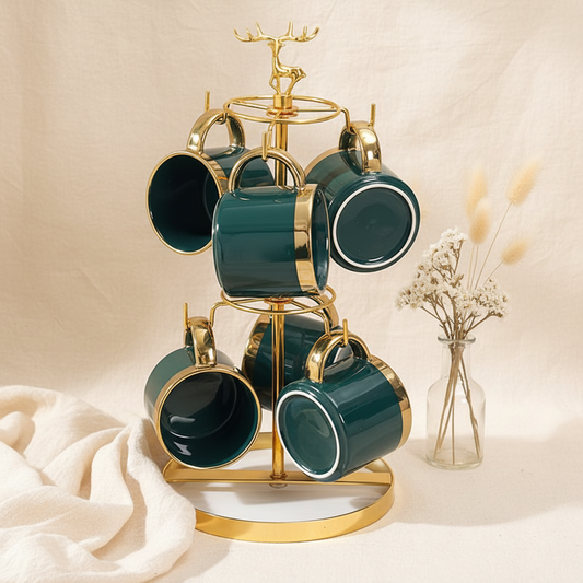 Couples Mug Display Rack - Vertical Double-Layer Holder for Shared Coffee Stations & Relationship Rituals - | The Couple Corner