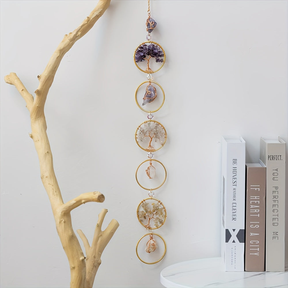 Tree of Life Sun Catcher - Crystal Wind Chime for Couples' Spiritual Decor | The Couple Corner