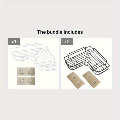 No-Drill Shower Shelf - Corner Organizer for Couples' Shared Bathroom | The Couple Corner