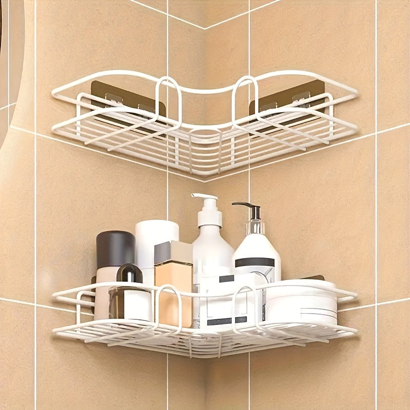 Couples' Shower Harmony Shelf - No-Drill Corner Organizer for Shared Bathroom Storage & Clutter-Free Sanctuary