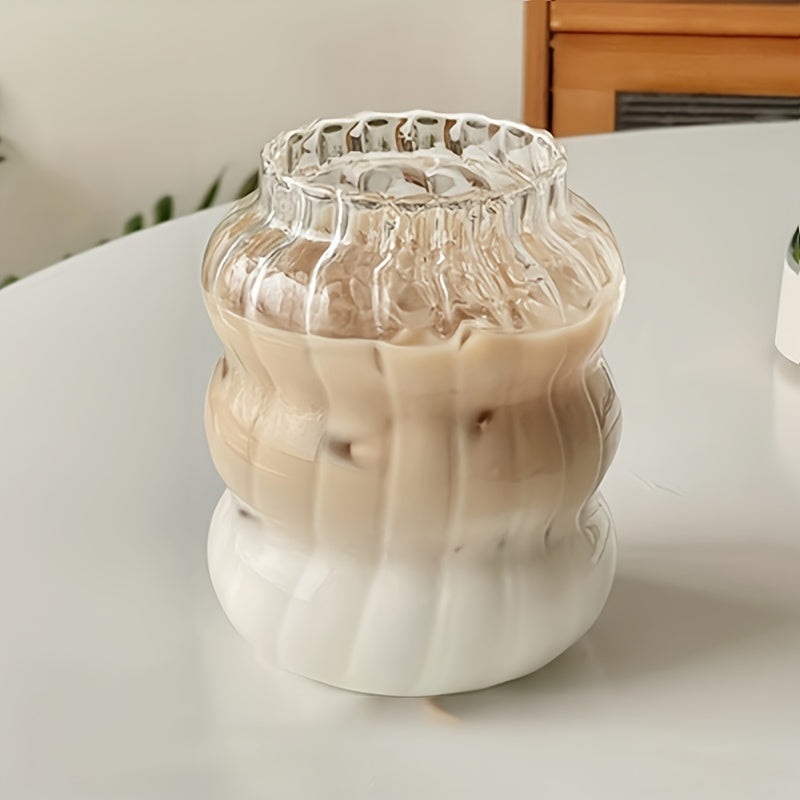 Creative Glass Coffee Cup, Retro Transparent Milk Juice Mug Tumbler, Wine Cocktail Whisky Cup, Birthday Gifts Christmas Gifts Irregular Glass Water Cup, Can Put A Variety Of Drinks, Drink Cup