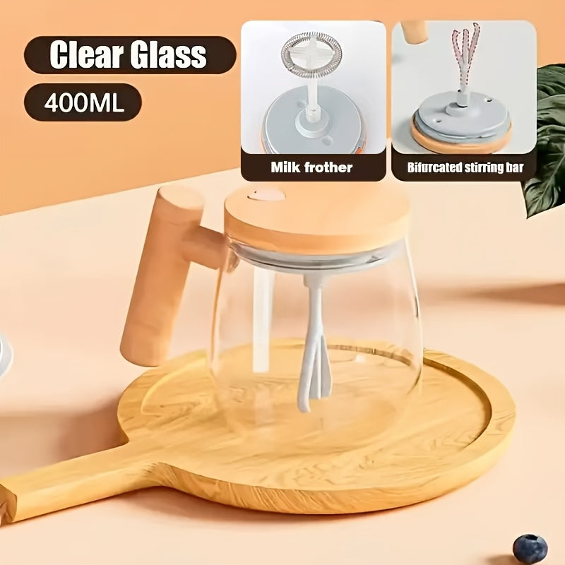 Electric Self-Stirring Mug - 400ml Glass Coffee & Protein Powder Mixer | The Couple Corner