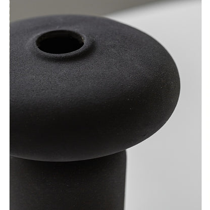 Black Geometric Vase - Minimalist Nordic Cylinder for Dried Florals & Candlelit Evenings | The Couple Corner