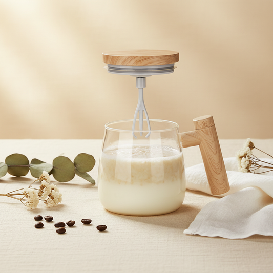 Electric Self-Stirring Mug - 400ml Glass Coffee & Protein Powder Mixer - | The Couple Corner