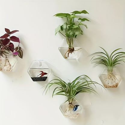 Wall Mounted Glass Planter Set - Hydroponic Plant Vase for Couples' Home | The Couple Corner