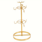 Couples Mug Display Rack - Vertical Double-Layer Holder for Shared Coffee Stations & Relationship Rituals