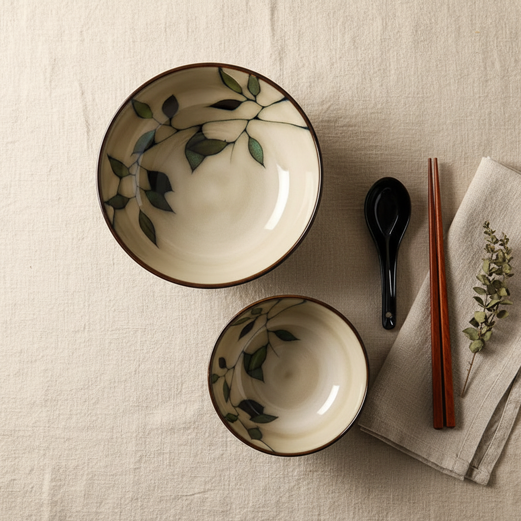 Japanese Ceramic Bowl Set - Vintage Rice, Soup, Salad Bowls - | The Couple Corner