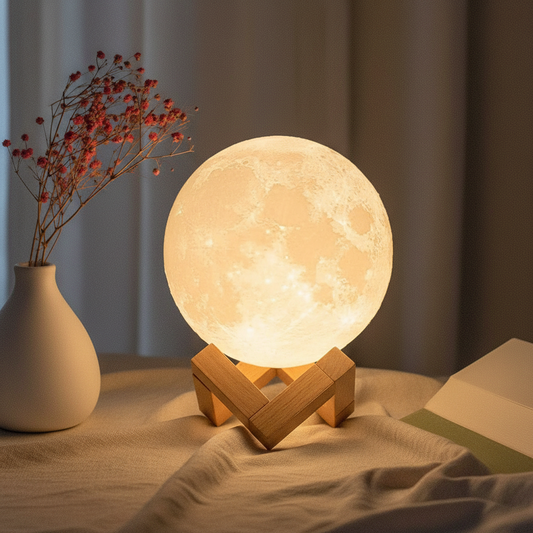 Realistic Moon Lamp for Couples - 3D Printed Starry Night Light for Bedroom Romance & Decor - | The Couple Corner